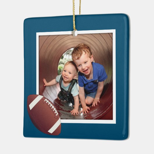 Football voor jongens Keramisch Ornament met foto' (Links)