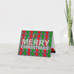 Football voor prettige kerstkaart Helmet Feestdagen Kaart