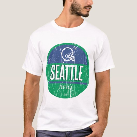 Football voor seattle retro t-shirt (Voorkant)