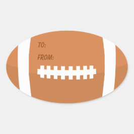 Football vormige jongensverjaardag tot vanaf ovale sticker