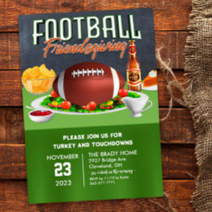 Football Vriendsgiving Dinner Invitation Kaart