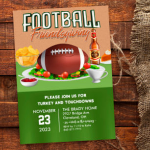 Football Vriendsgiving Dinner Invitation Kaart