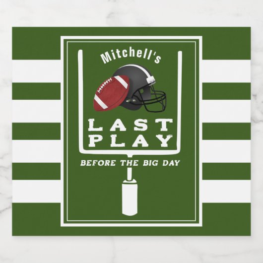 Football vrijgezellenfeest laatste spel voor grote bier etiket (Enkel label)