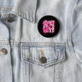 Football Warrior Pink Coquette Bow Borstkanker A Ronde Button 5,7 Cm (In situ)