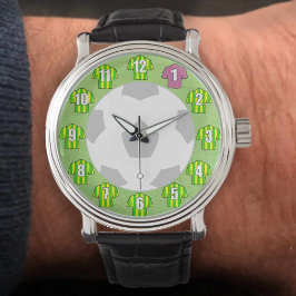 Football Watch - met Groene & Gele Shirten Horloge