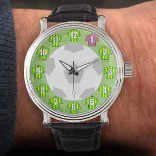 Football Watch - met Groene & Gele Shirten Horloge
