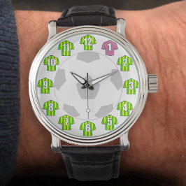 Football Watch - met Groene & Gele Strip Horloge