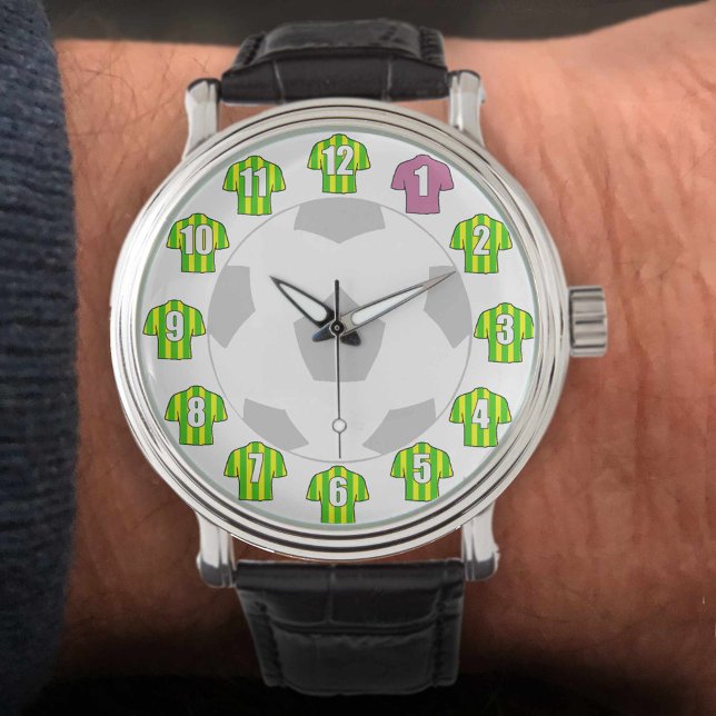 Football Watch - met Groene & Gele Strip Horloge (Creator heeft geüpload)