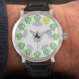 Football Watch - met Groene Striped Shirten Horloge