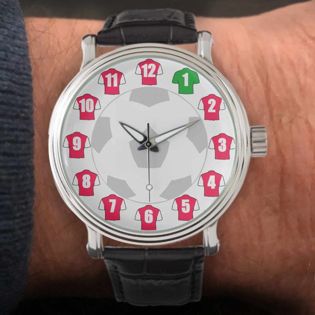 Football Watch - met rode en witte Shirten Horloge (Creator heeft geüpload)