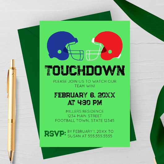 Football Watch Party Invitation Kaart