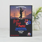 Football Watch Party Invitation Kaart (Staand voorkant)