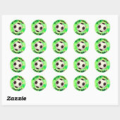  Football Waterverf Achtergrond Ronde Sticker (Vel)