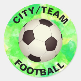 Football Waterverf Achtergrond Ronde Sticker