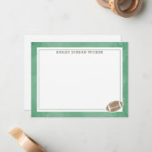 Football Waterverf Green Stationery Note Kaart Notitiekaartje (Voorkant / Achterkant in situ)