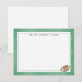 Football Waterverf Green Stationery Note Kaart Notitiekaartje (Voorkant / Achterkant)