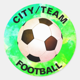  Football Waterverf Ronde Sticker