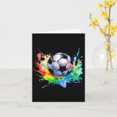 Football Waterverf Voetbal Artsy Splash Playe Kaart (Gele Bloem)
