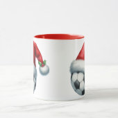 Football wearing a Santa Hat Mok (Midden)