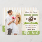 FOOTBALL WEDING BEWAREN DE DATUURKAART SAVE THE DATE (Voorkant / Achterkant)