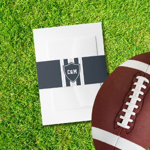 Football Wedstrijd Sportliefhebbers bruiloft monog Uitnodigingen Wikkel