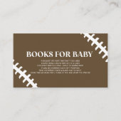 Football Wit Bruin Baby shower Boeken voor Baby Informatiekaartje (Voorkant)