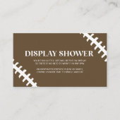 Football Wit Bruin Baby shower Display Douche Informatiekaartje (Voorkant)