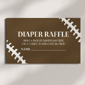 Football Wit Bruin Baby shower Luier Raffle Informatiekaartje