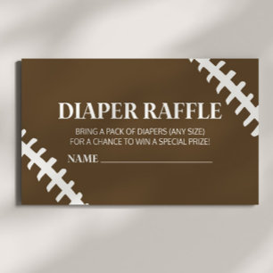 Football Wit Bruin Baby shower Luier Raffle Informatiekaartje