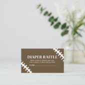 Football Wit Bruin Baby shower Luier Raffle Informatiekaartje (Staand voorkant)