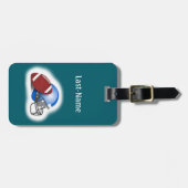Football - with Football & Helmet personalize Bagagelabel (Voorkant horizontaal)