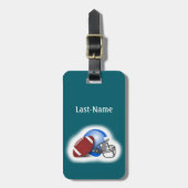 Football - with Football & Helmet personalize Bagagelabel (Voorkant verticaal)