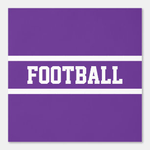 FOOTBALL witte racestrepen op Royal Paarse Behang