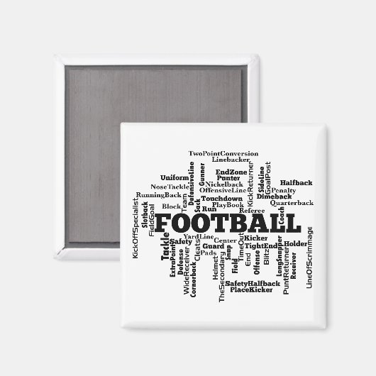 Football Word Cloud Magneet (Voorkant / Achterkant)