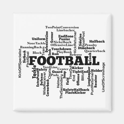 Football Word Cloud Magneet (Voorkant)