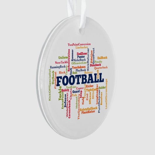 Football Word Cloud Ornament (voorkant)