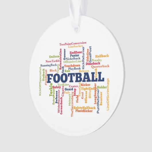 Football Word Cloud Ornament (voorkant)