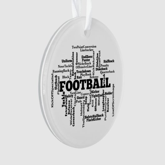 Football Word Cloud Ornament (voorkant)