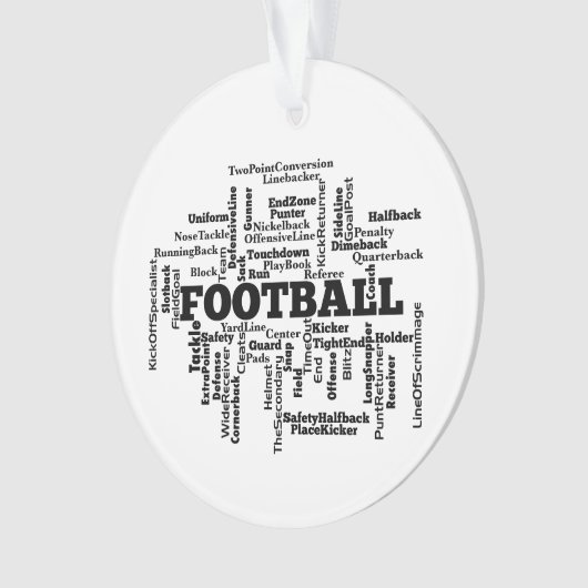 Football Word Cloud Ornament (voorkant)