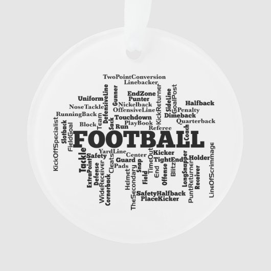 Football Word Cloud Ornament (voorkant)