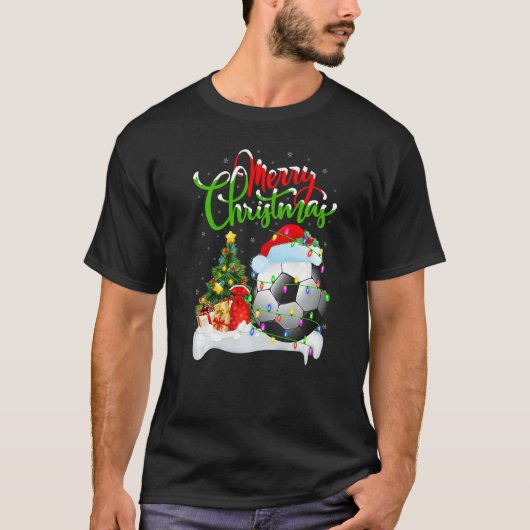 Football  Xmas Decorations Santa Football Christma T-shirt (Voorkant)