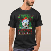 Football Xmas Tree Ugly Santa Football Christmas T-shirt (Voorkant)