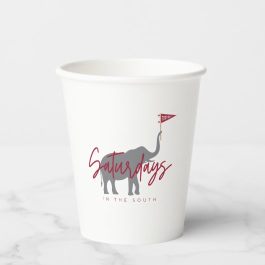 Football zaterdag in de South Paper Cup Papieren Bekers (Voorkant)