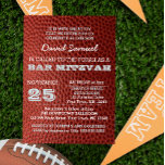 Football Zilveren Bar Mitzvah Uitnodiging<br><div class="desc">Deze casual chique uitnodigingen zijn perfect voor elke sportieve Bar Mitzvah viering. Elke regel tekst is volledig aanpasbaar om precies te zeggen wat je wilt! Vind coördinerende producten in het Bar Mitzvah Celebration Collectie.</div>