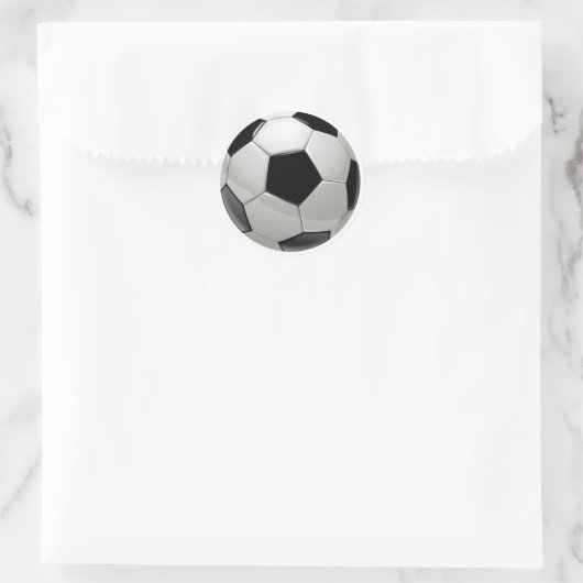 Football zwart-wit ronde sticker (Tas)
