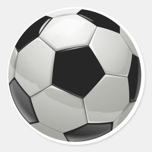 Football zwart-wit ronde sticker (Voorkant)