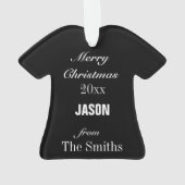 Football Zwart & Zilver Jersey Ornament (achterkant)