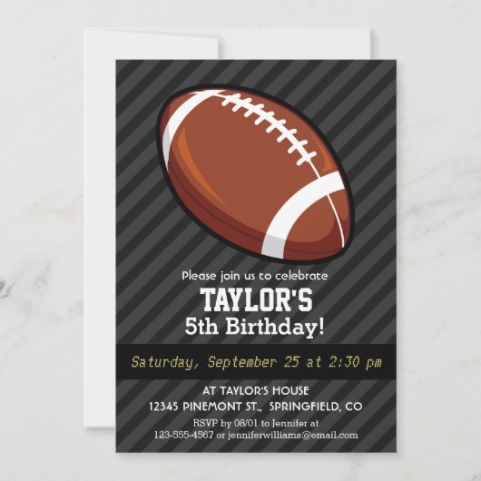 Football; zwarte en donkergrijze strepen kaart (Voorkant)