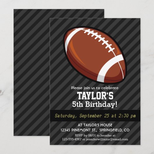 Football; zwarte en donkergrijze strepen kaart (Voorkant / Achterkant)