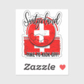 Football Zwitserland vlag, Zwitsers Europees voetb Sticker (Vel)